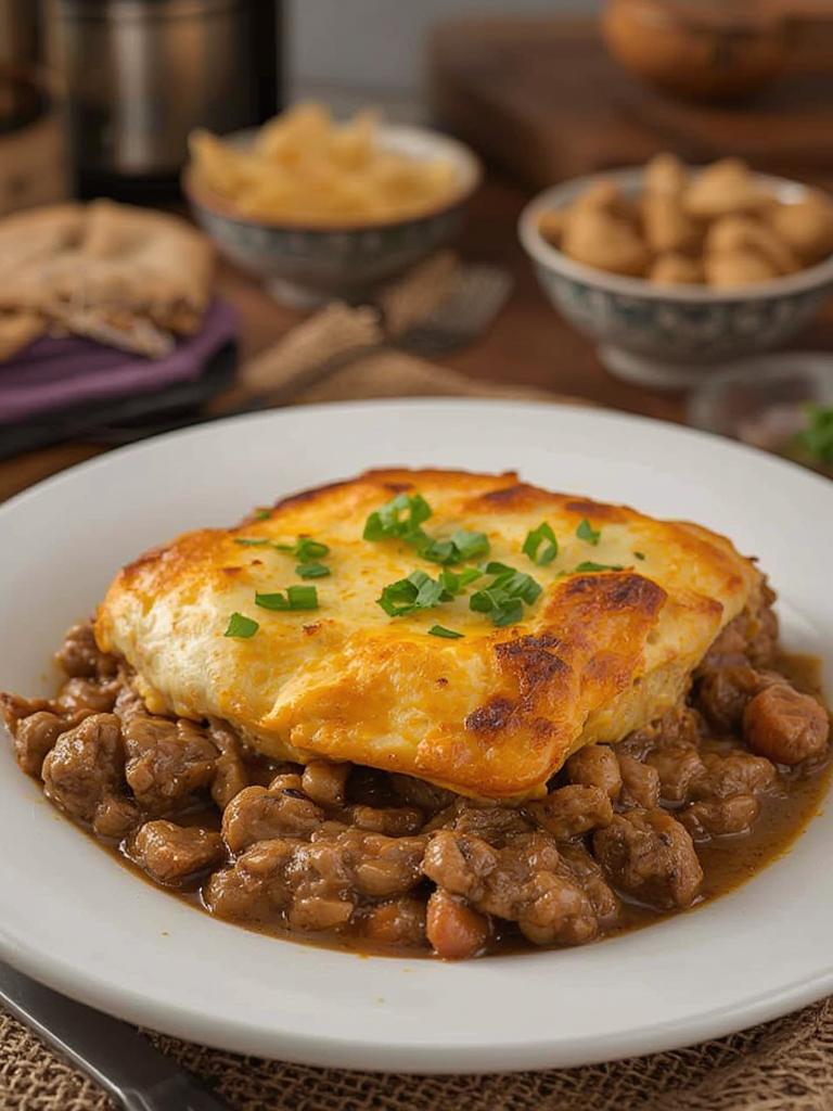 Amish Hamburger Steak Bake served
