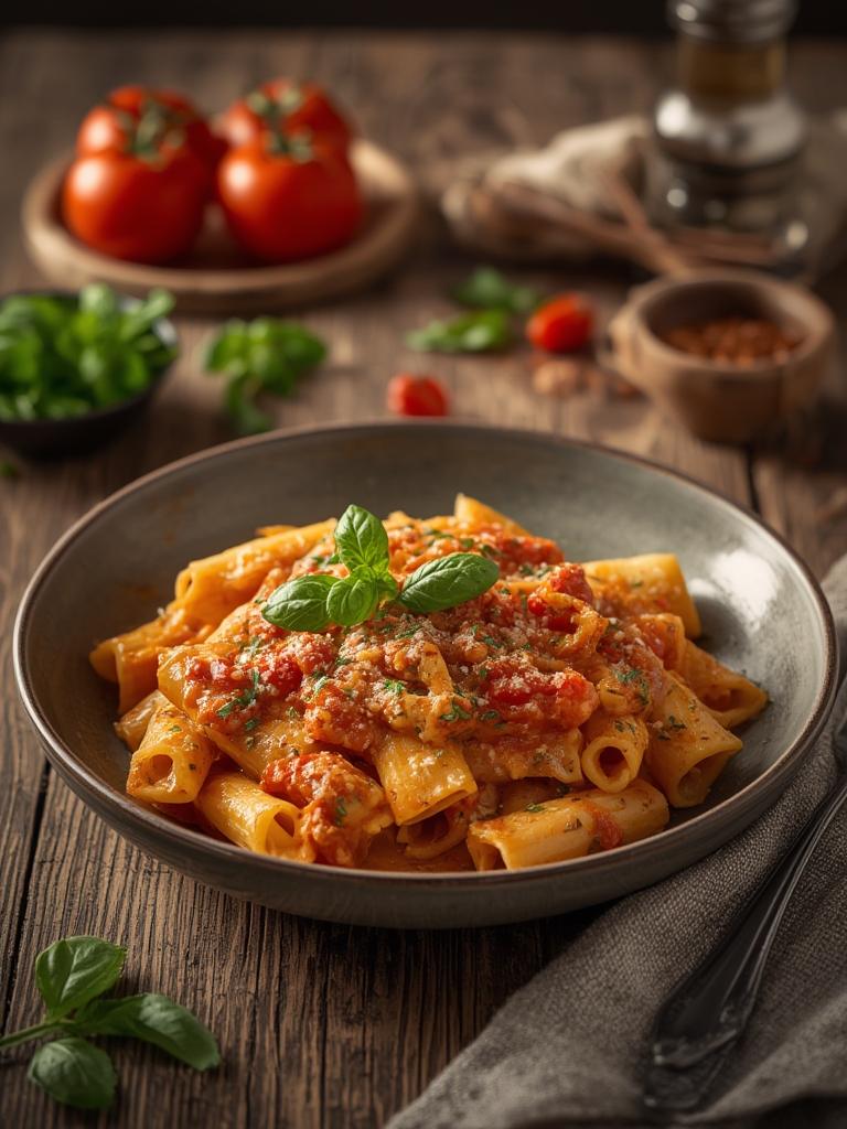 Creamy Tomato Rigatoni Pasta