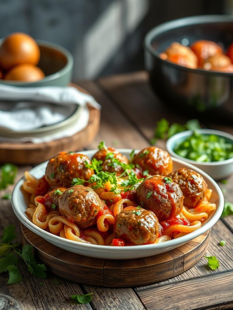 Dump and Bake Meatball Casserole
