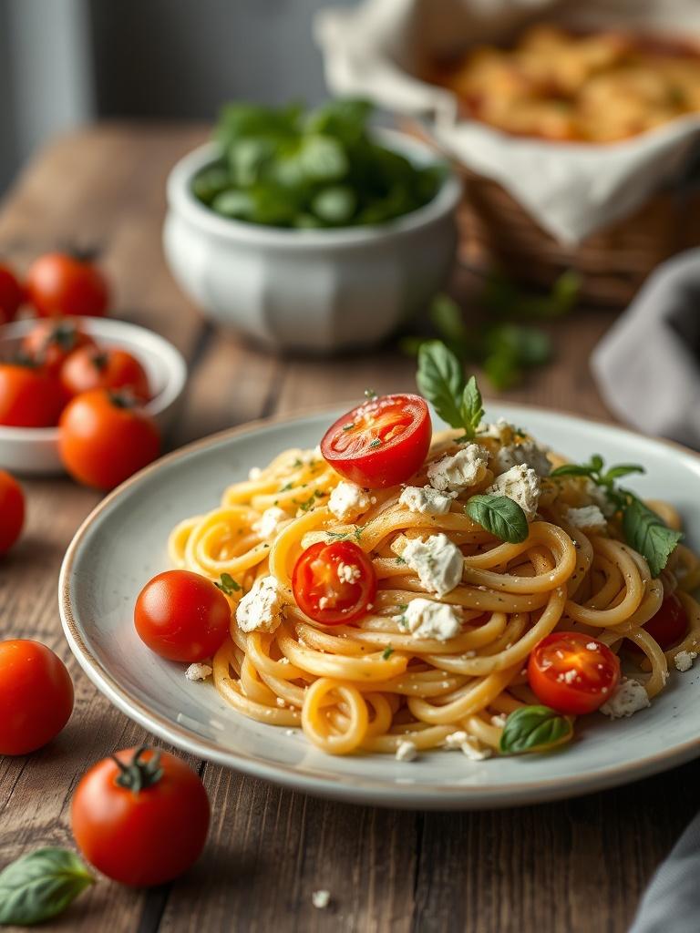 Baked Feta Pasta with Cherry Tomatoes