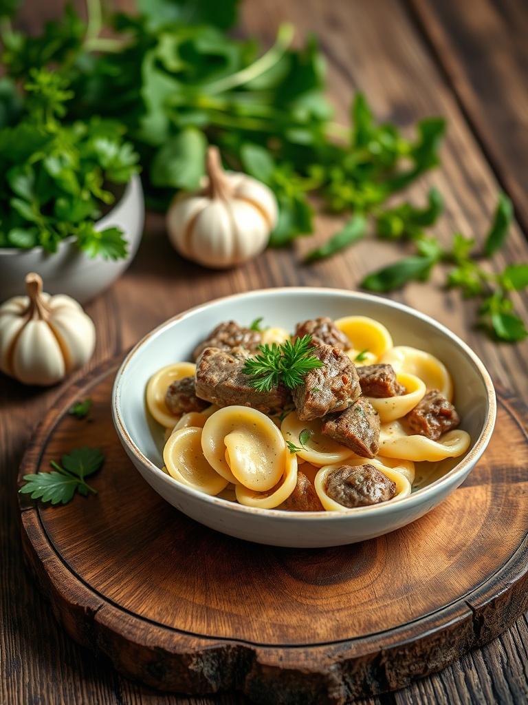 Cracked Garlic Steak Tortellini in Creamhouse Sauce Bliss