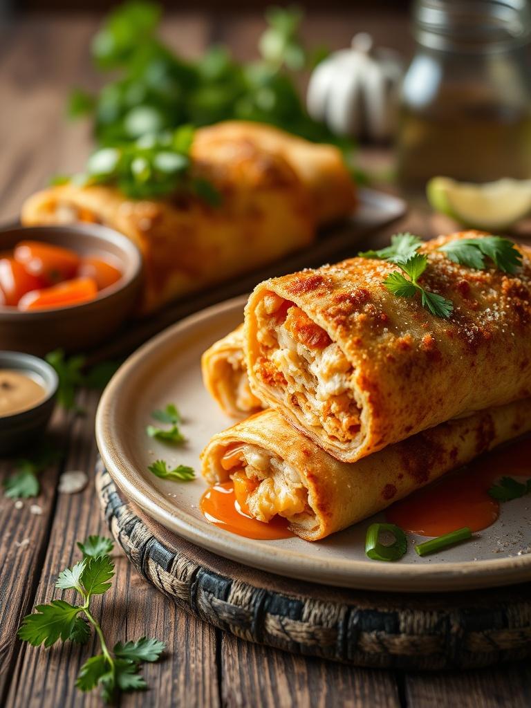 Oven-Fried Chicken Chimichangas